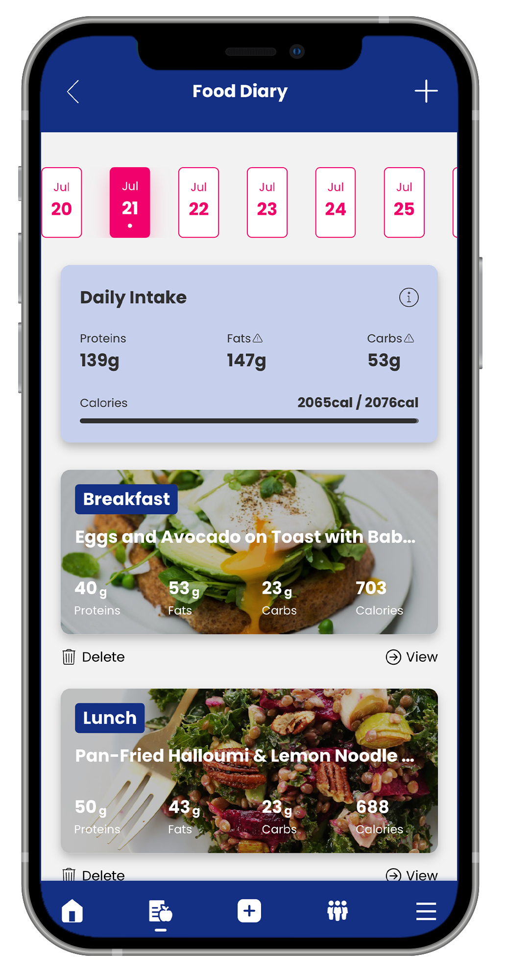 Elevate with Emily app dashboard