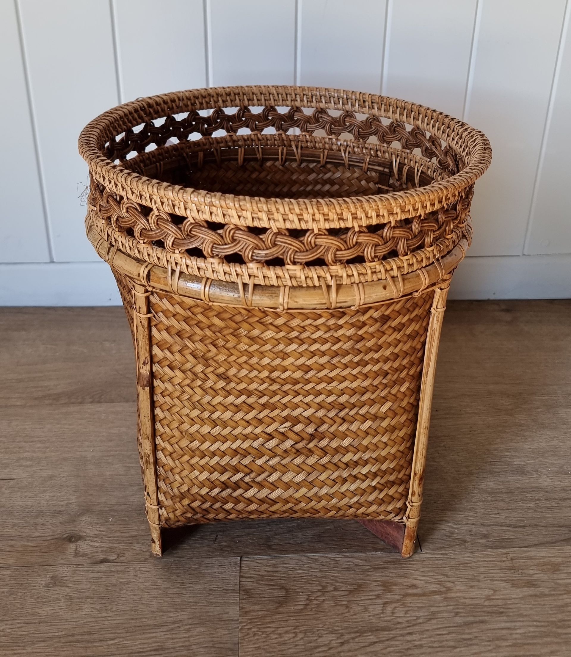 A Rustic, Hand-woven Wicker Wastebasket — Tropic Living in Palm Cove, QLD