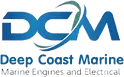 Logo for Deep Coast Marine: blue letters "DCM" with a green swoosh, text below reads "Deep Coast Marine".