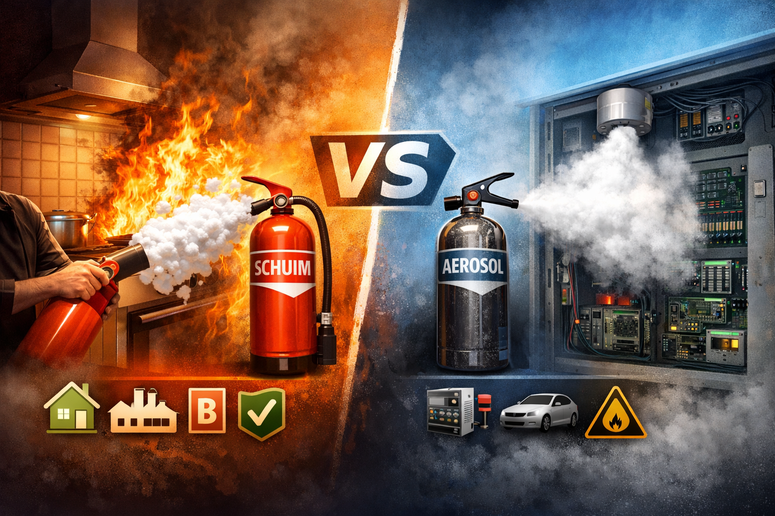 Blusschuim of aerosol als brandblusser?