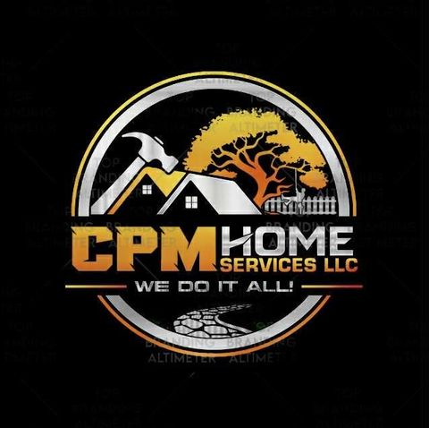 yellow home on a black background logo CPM Home Services LLC