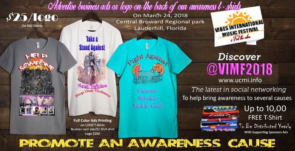 Advertise on our awareness t-shirts