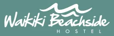 A logo for a hostel called waikiki beachside hostel