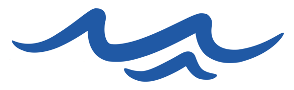 A blue wave is shown on a white background.