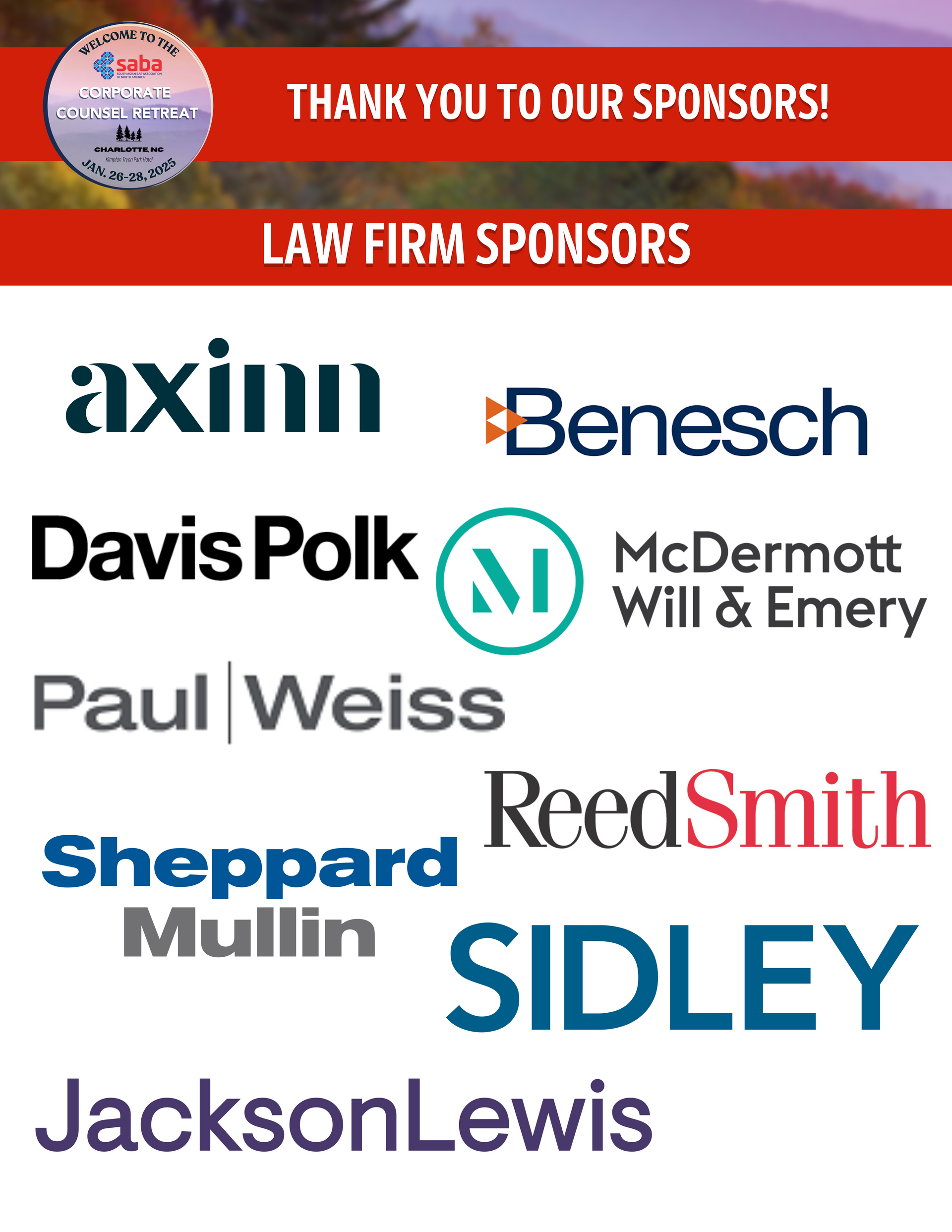 Thank you to our sponsors