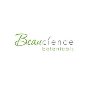 Beauscience Botanicals logo, with script font 