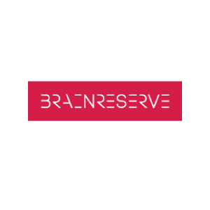 Brain Reserve logo in white text within a red rectangle.