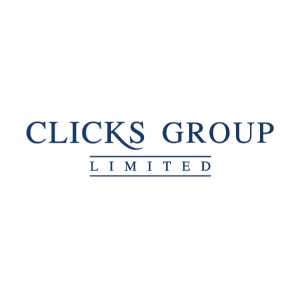 Clicks Group Limited logo in navy blue text.