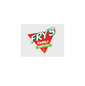 Fry's Family logo: Red triangle with 