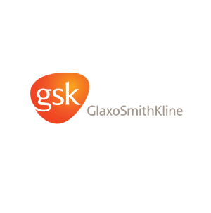 GSK logo: Orange oval with 