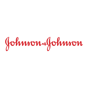Johnson & Johnson logo in red cursive script.