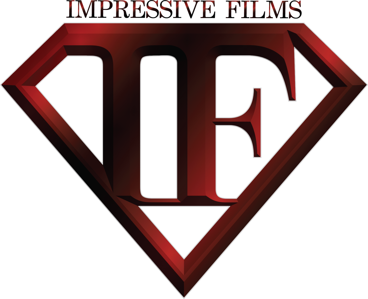 A dark red, diamond-shaped logo containing the letters 