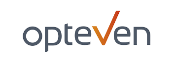 Logo « opteven » avec une coche intégrée dans la lettre « V ».