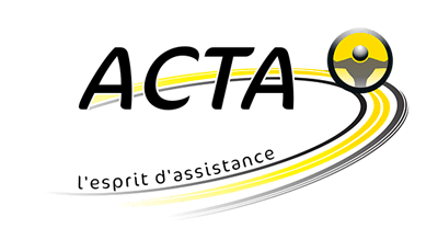 Logo ACTA avec le texte « ACTA l'esprit d'assistance » et un graphisme de volant.