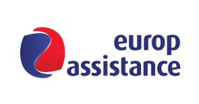 Logo d'Europ Assistance : une icône en spirale bleue et rouge à côté des mots « Europ Assistance » en bleu.
