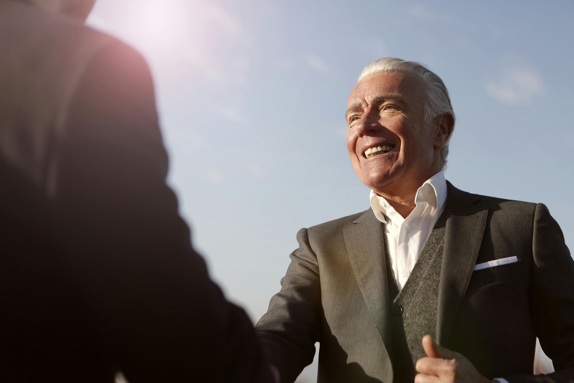 photograph of 2 people meeting