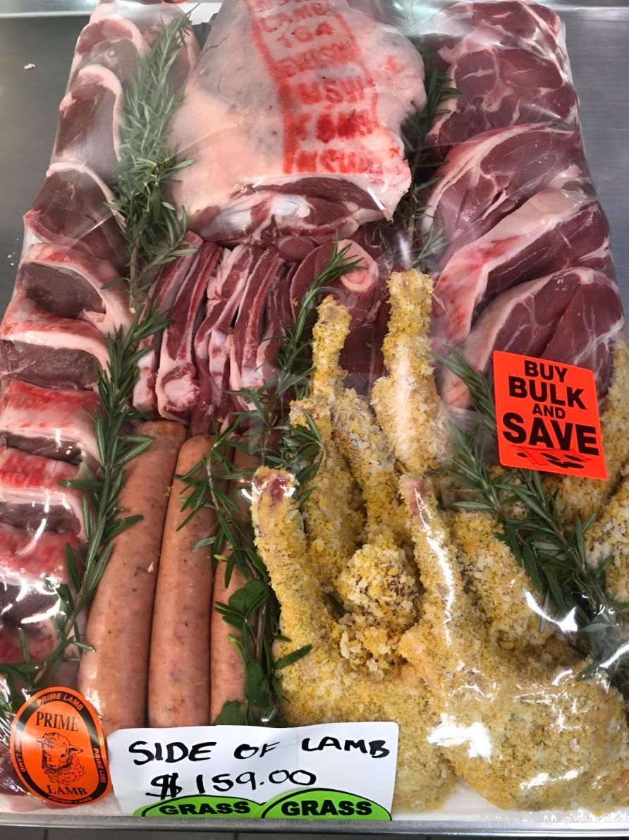A Tray of Meat With a Sticker That Says Buy Bulk and Save — MBW Wholesale & Bulk In Cannonvale, QLD