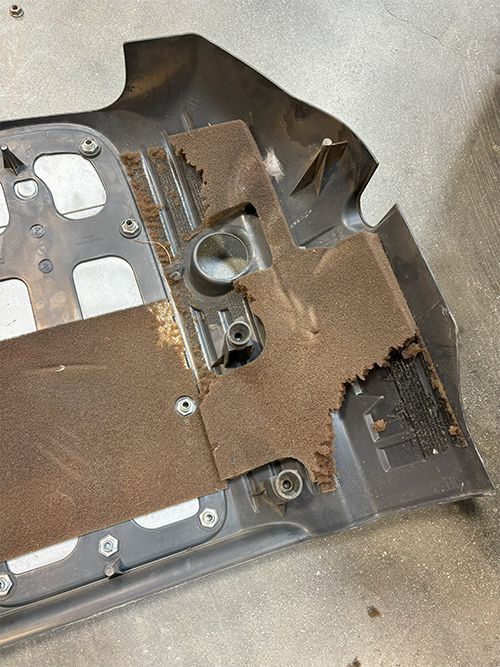 mechanic finds rodent damage to engine wiring harness