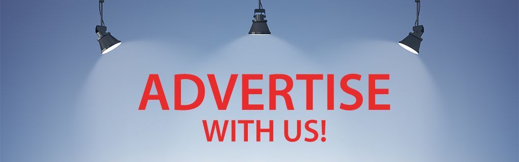 A sign that says advertise with us on it