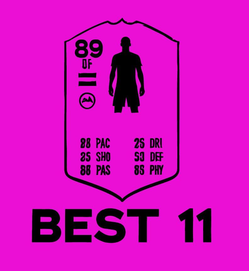 A soccer card with the number 11 on it