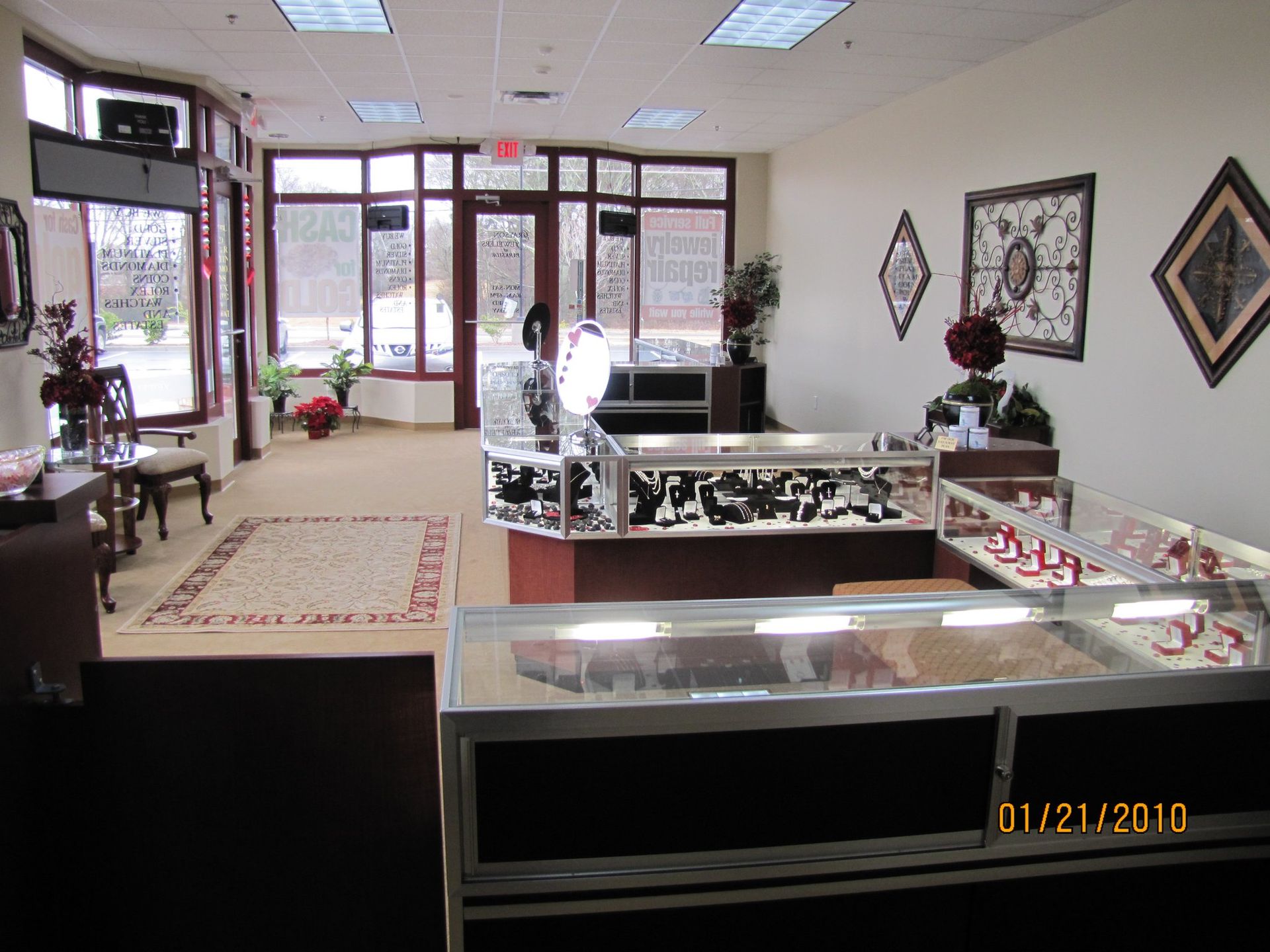 A picture of a jewelry store was taken on january 21 2010
