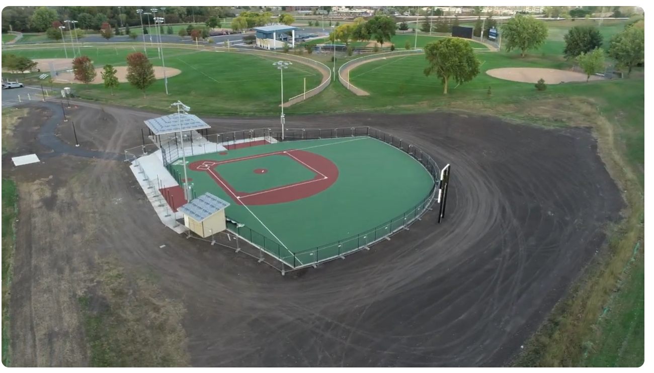 Aerial view of the completed Miracle Field at Tahpah Park