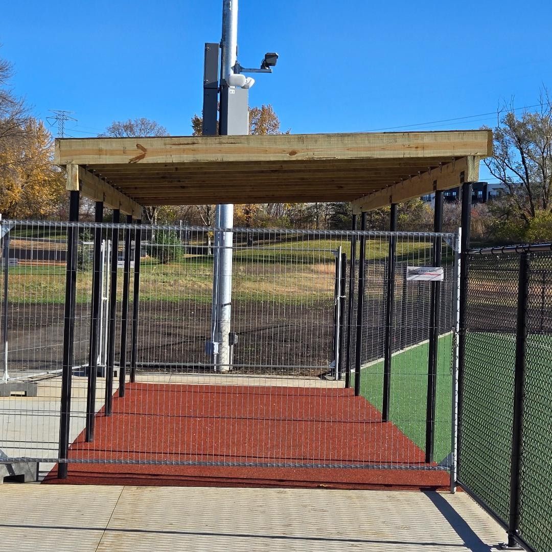 Completed accessible dugout with rubberized surface