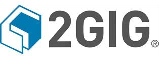 A blue and gray logo for a company called 2gig.