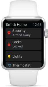 A smart watch with a security app on it