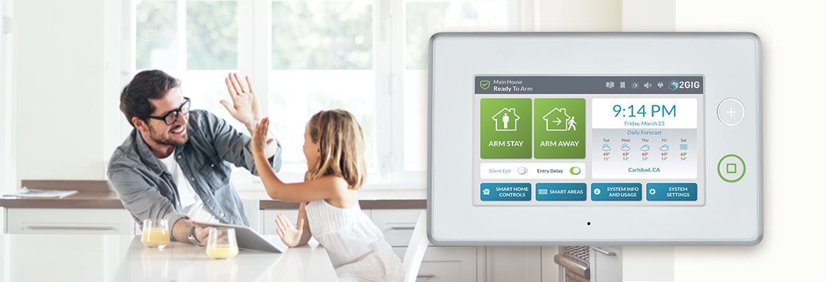 A man and a little girl are giving each other a high five in a kitchen.