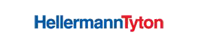 A blue and red logo for hellermann tyton