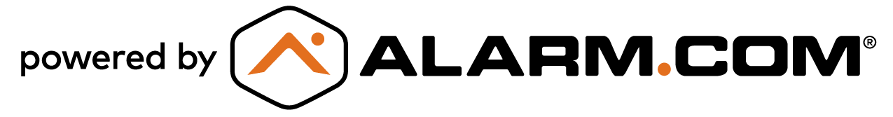 A logo for a company called alarm.com