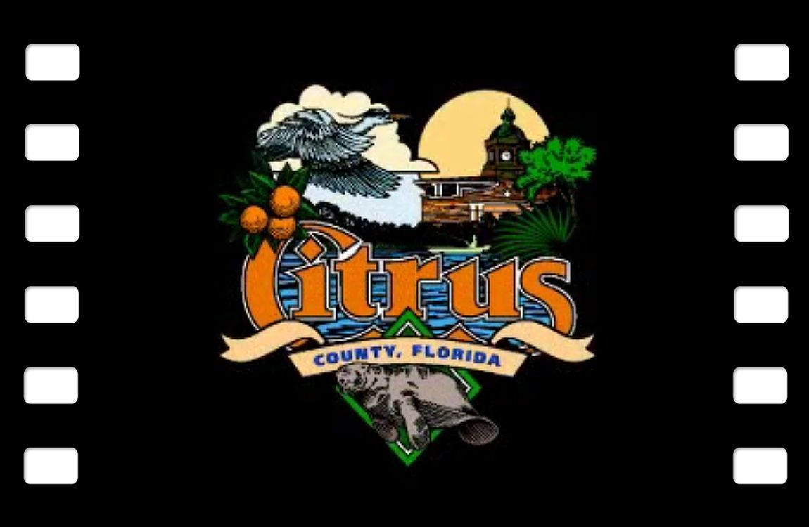 the logo for citrus county florida is on a black background
