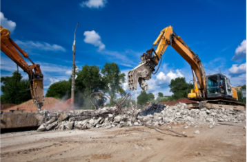 Demolition site in Cheyenne, WY