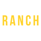 The word ranch is written in yellow letters on a white background.