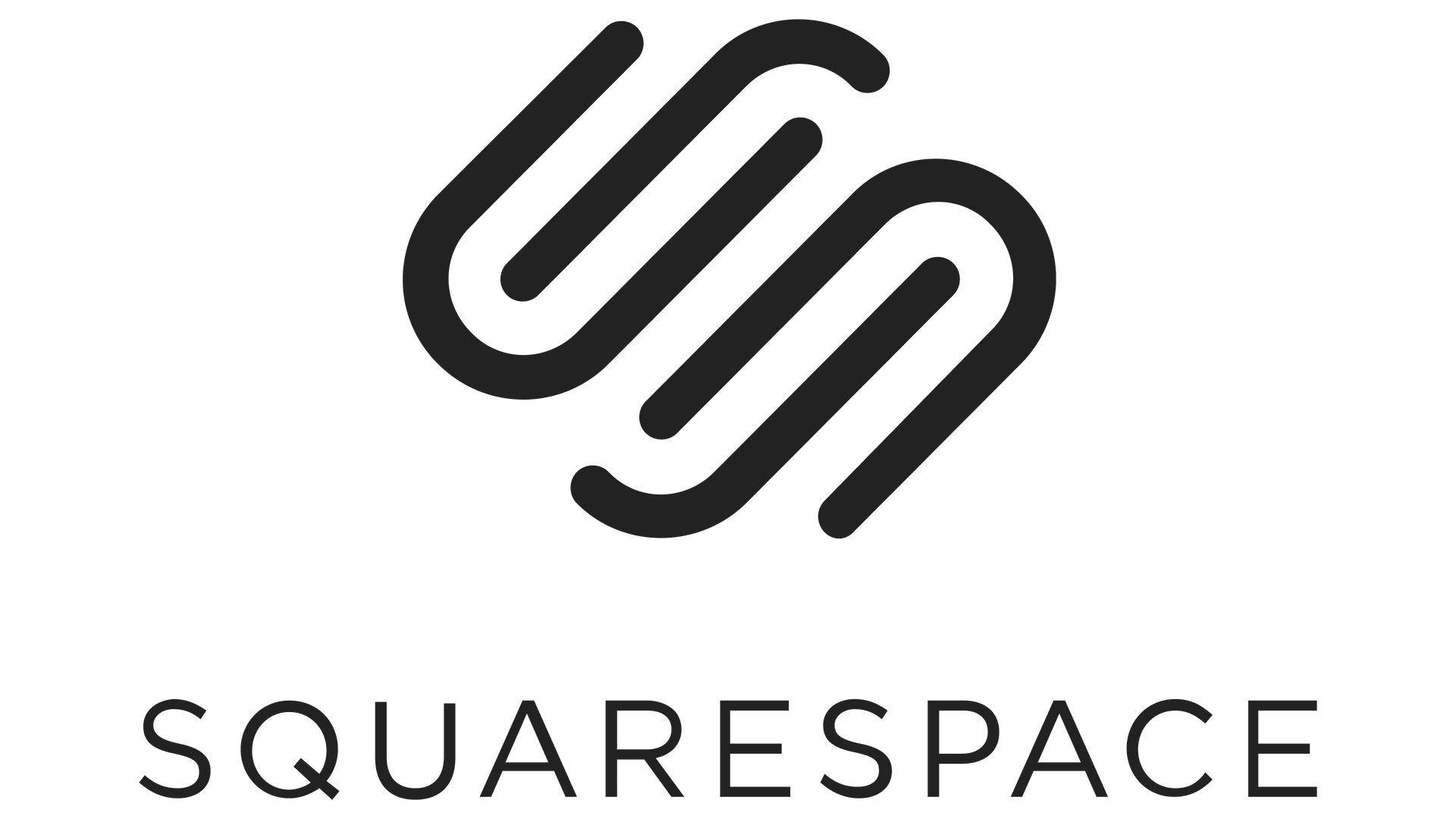 A black and white logo for squarespace on a white background.