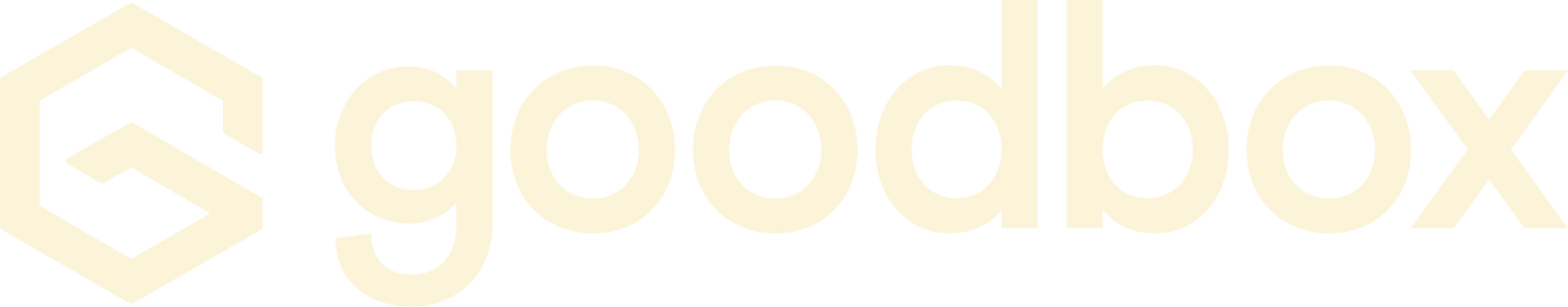 The word goodbox is written in yellow on a white background.