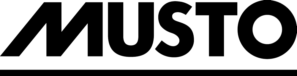 A black and white logo for musto on a white background.