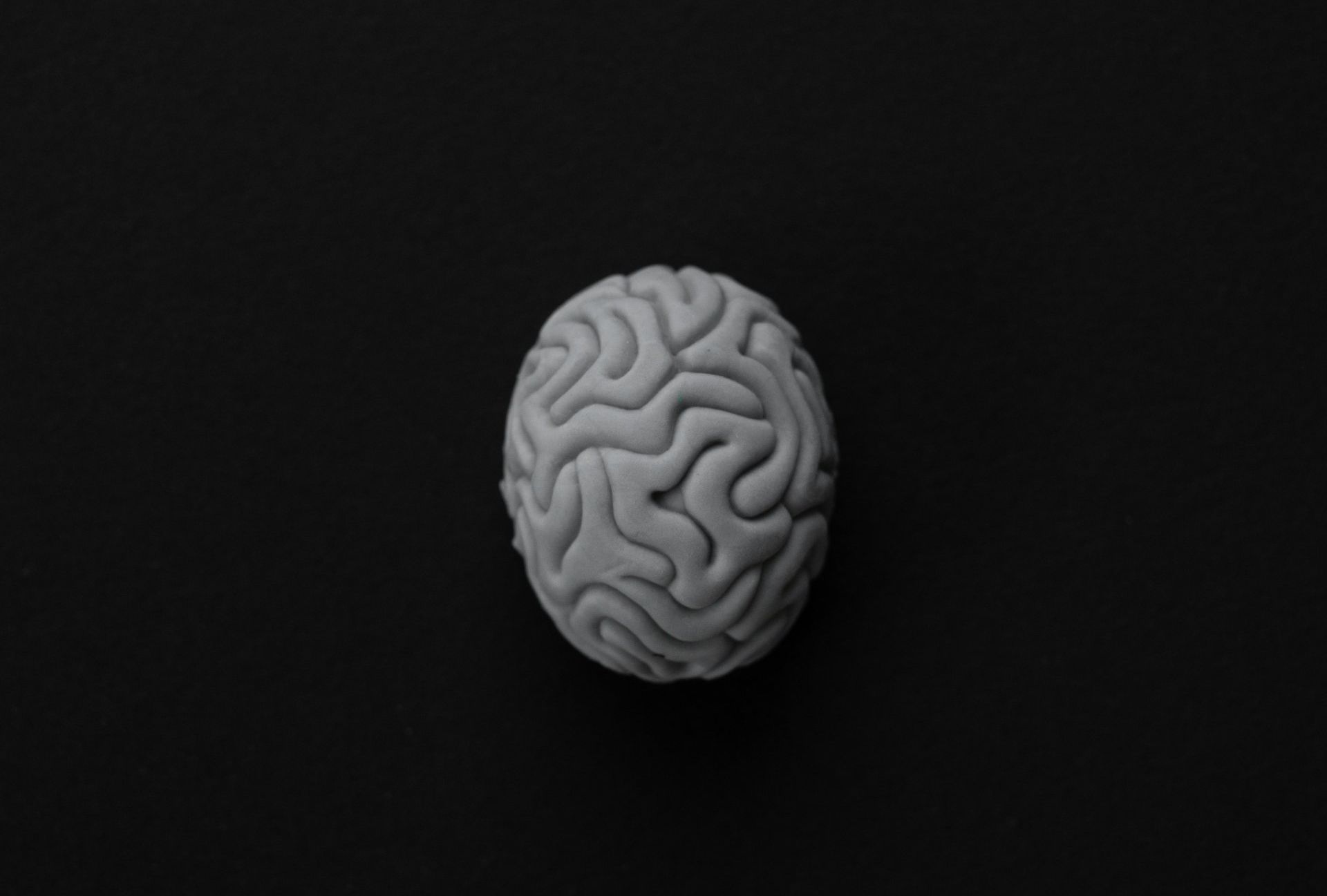 a brain on black background