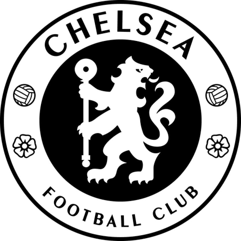 A black and white logo for the chelsea football club
