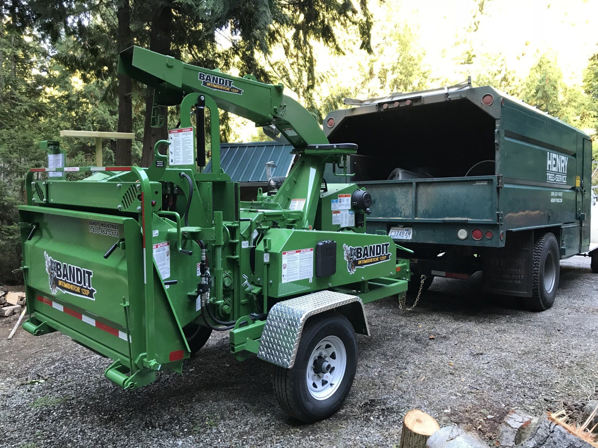 Henry Tree Service Bandit chipper truck Langley Washington