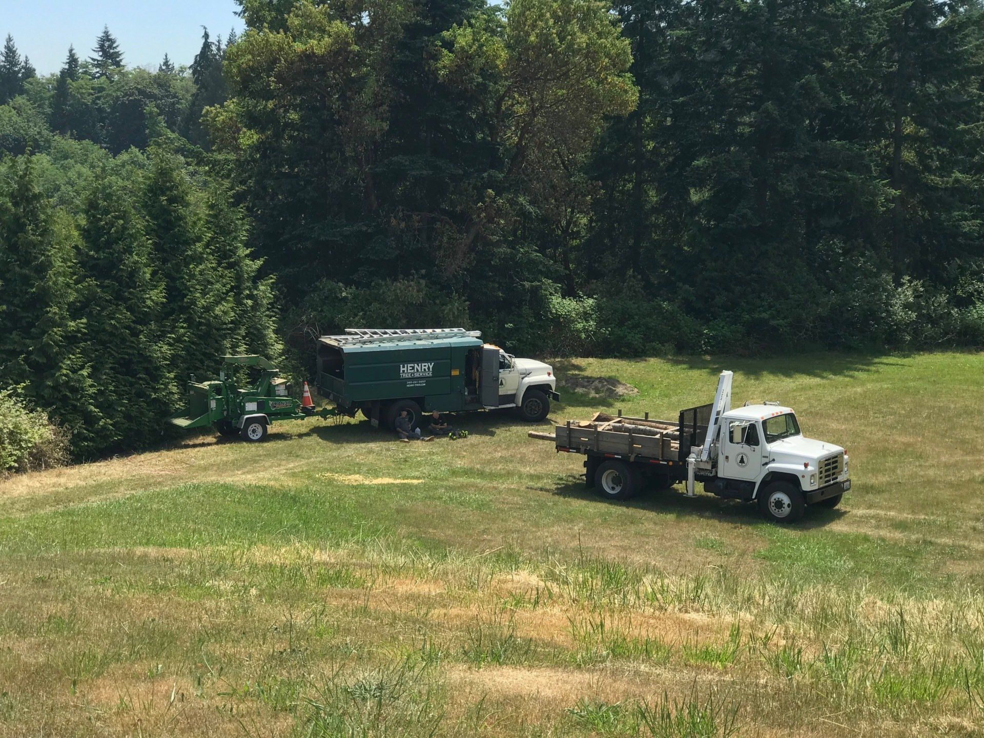 Henry Tree Service truck chipper crane