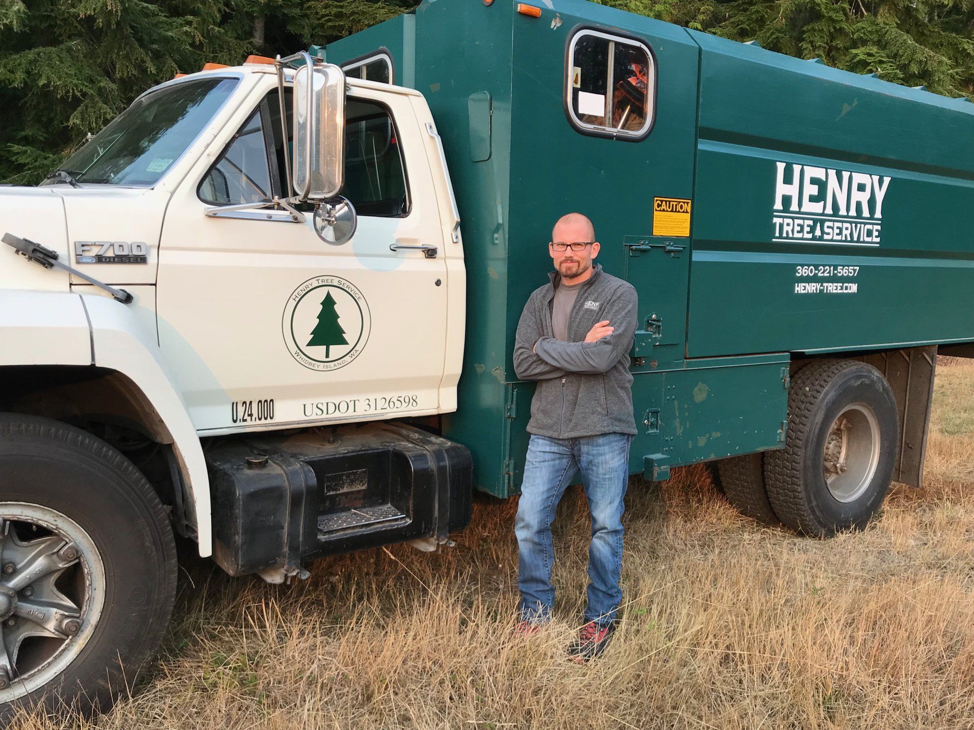 Chris Maragulia Henry Tree Service truck Langley Washington