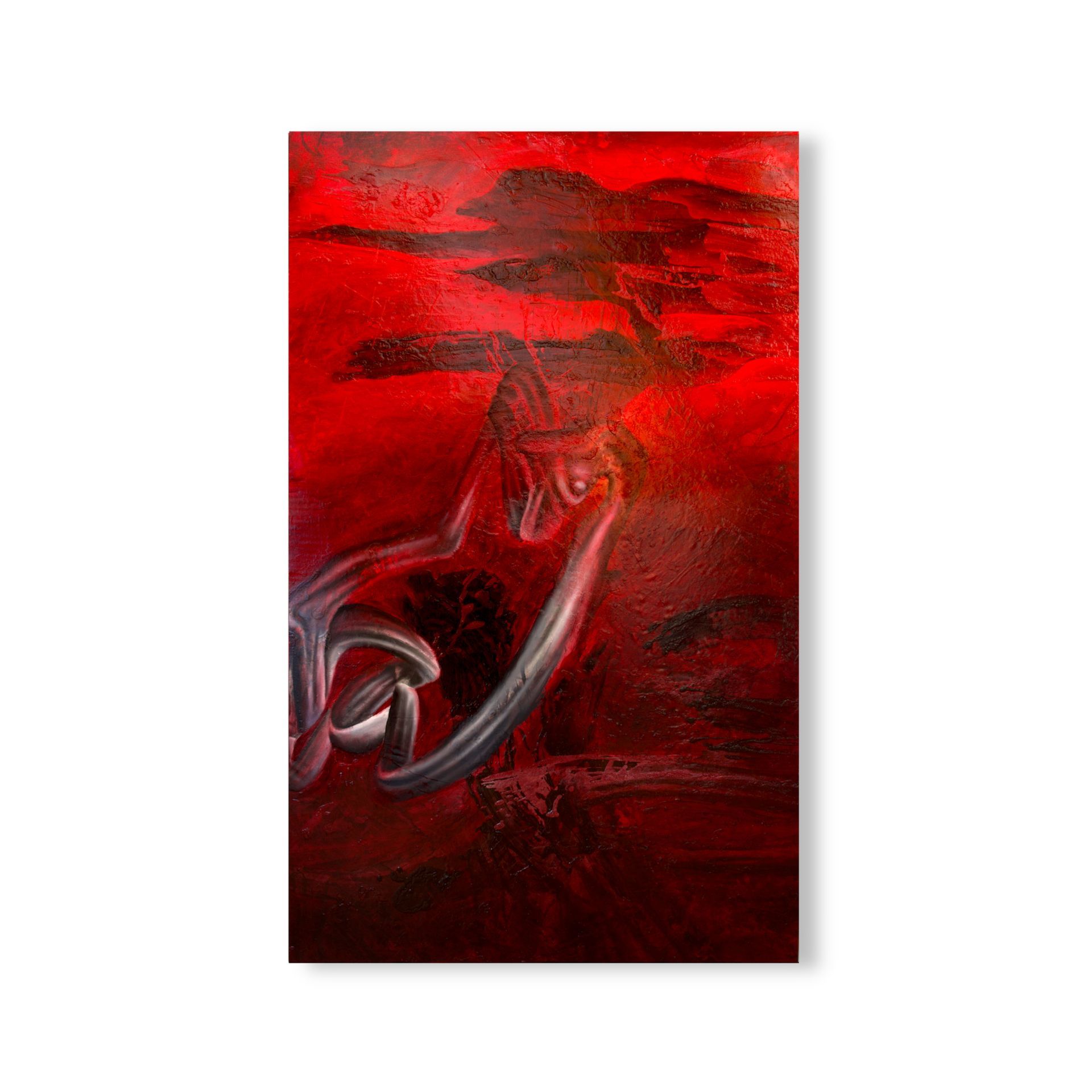 Red painting Caracas extraction 2026 by Lala Drona