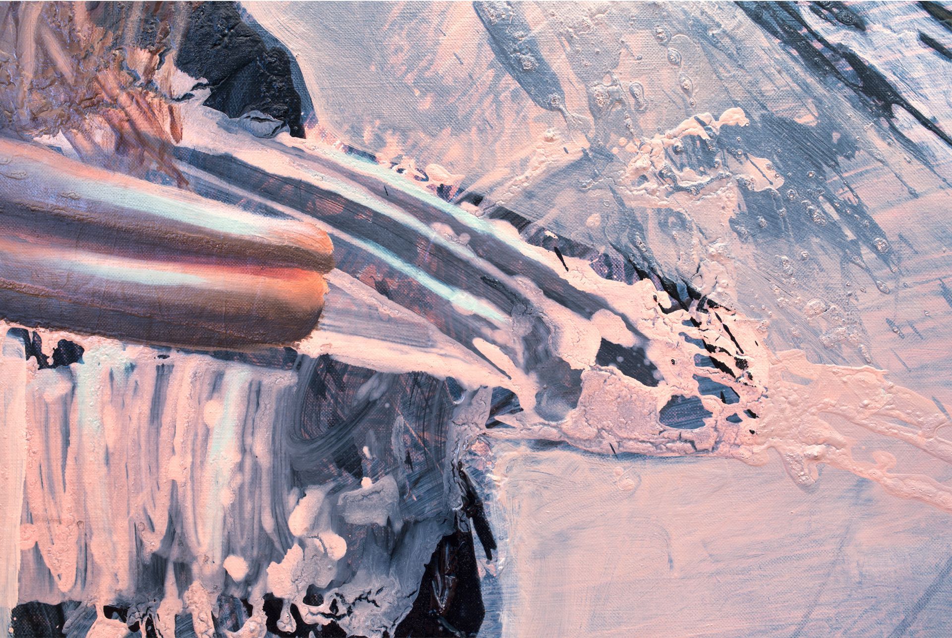 detail of painting Extraction by Lala Drona