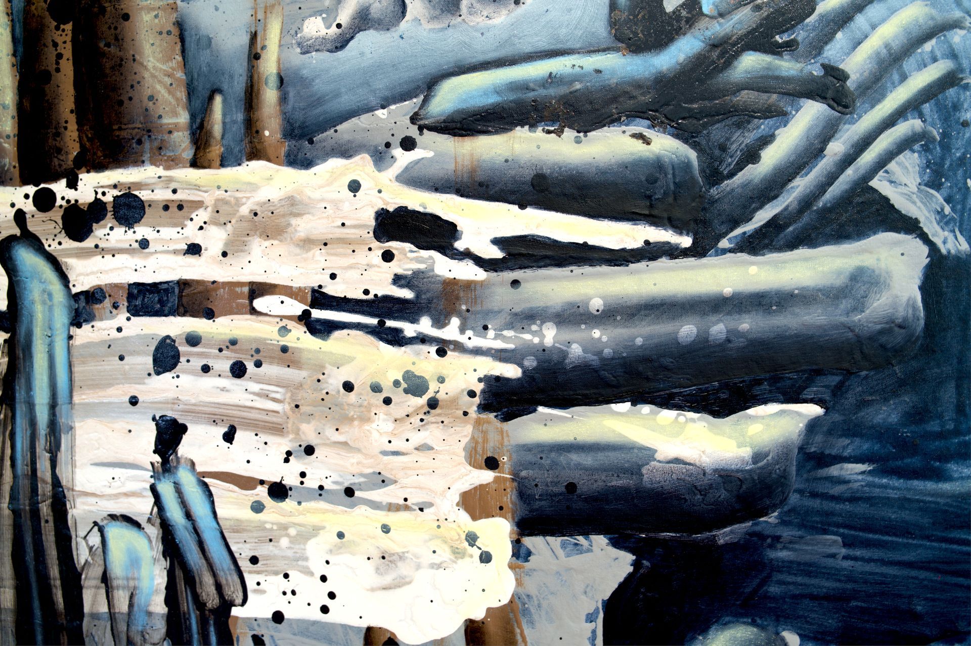 detail of painting abstract and material led by Lala Drona