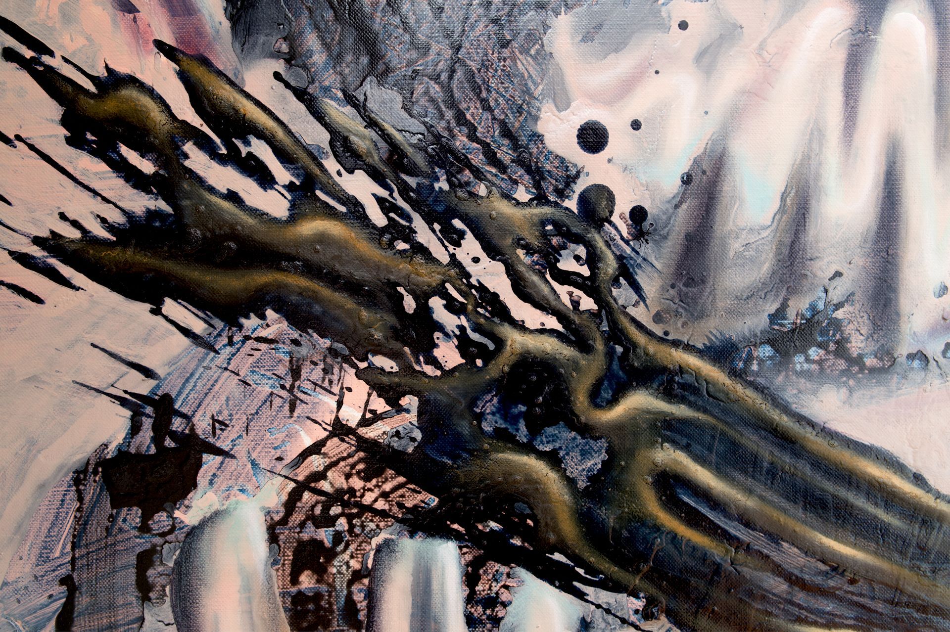 Detail of painting Explant by Lala Drona