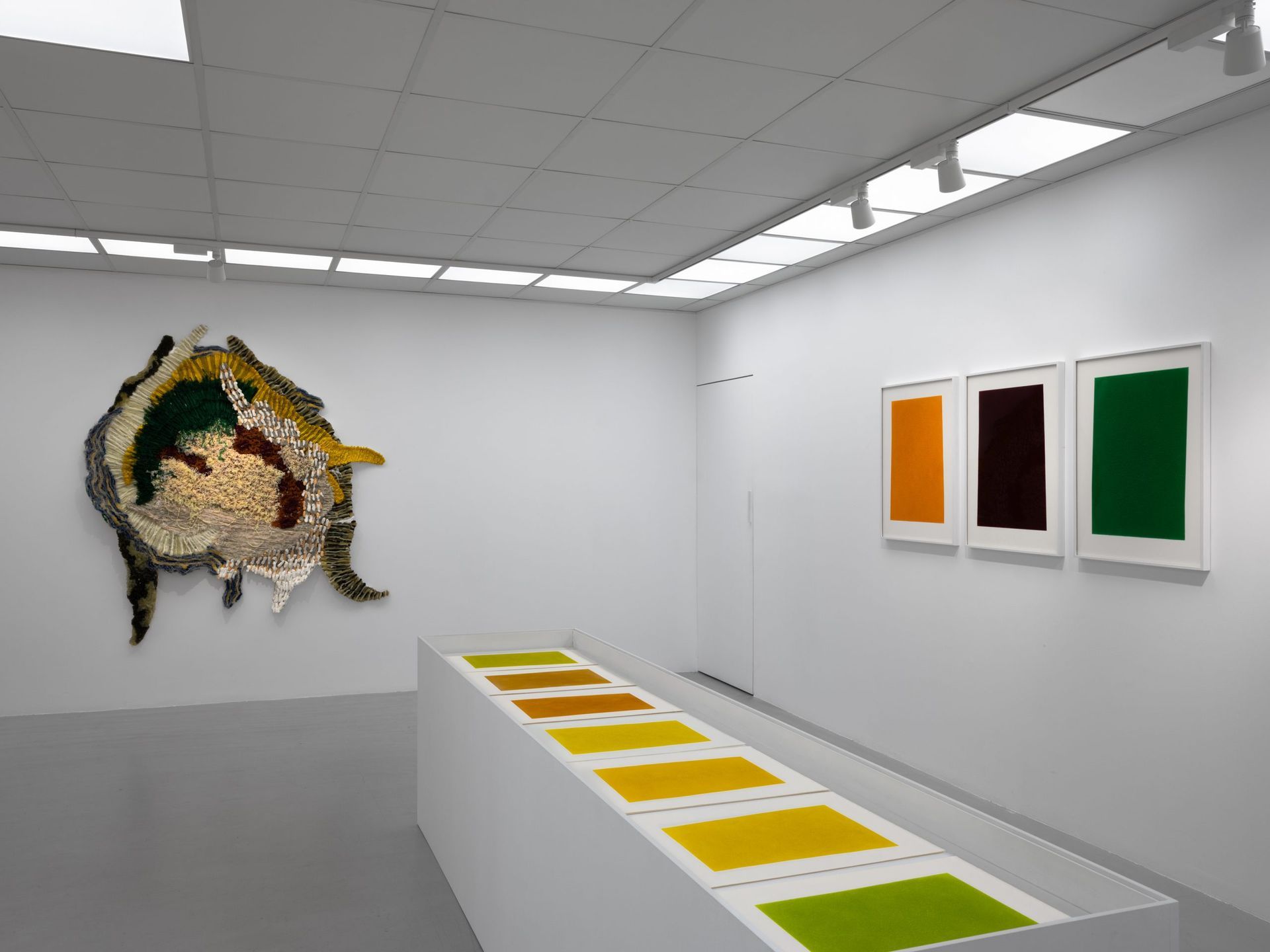 Galerie Poggi exhibition view of Who's Afraid of Red, Yellow, Pink and Green Exhibition