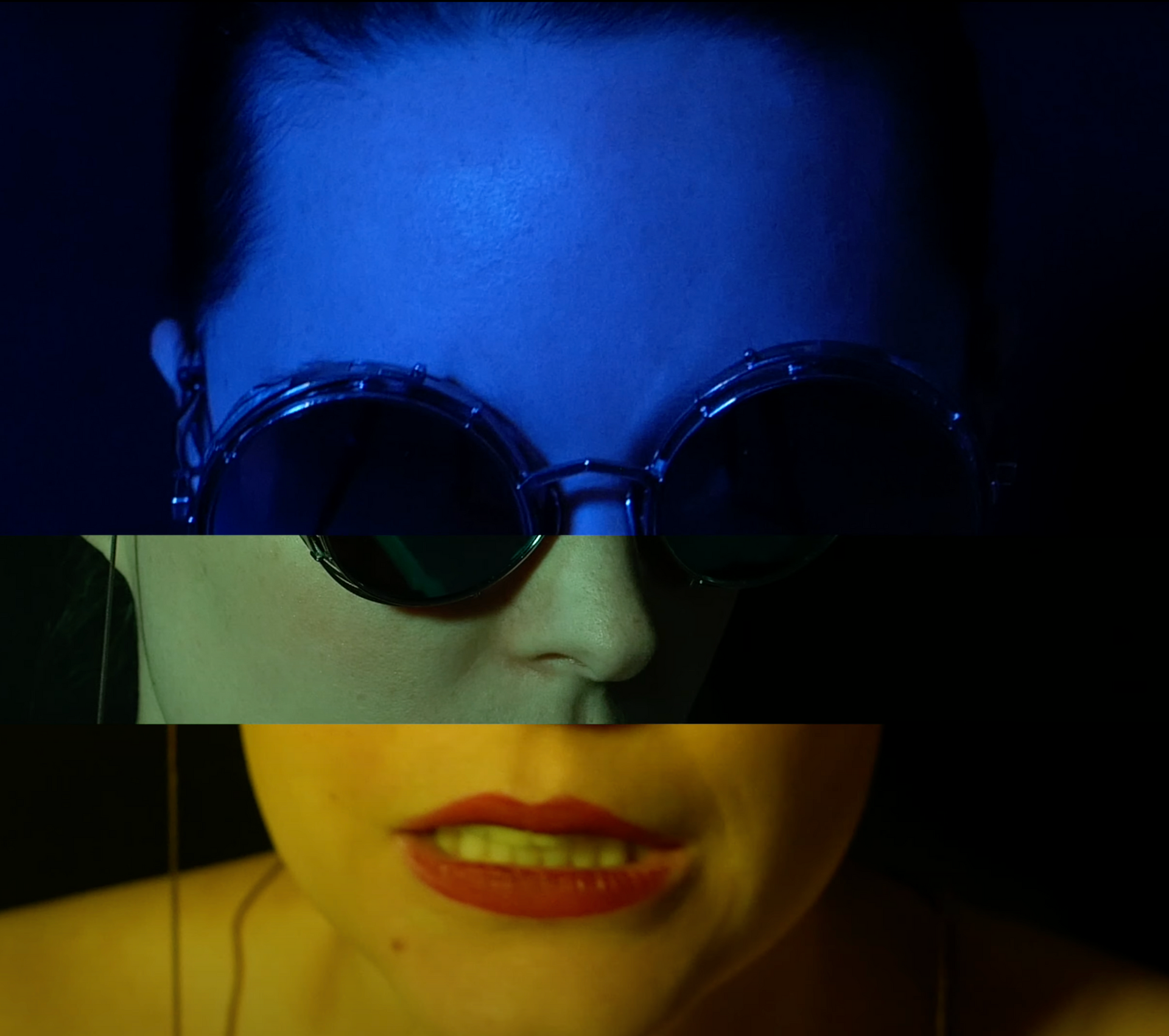 Lala Drona face collage from the video