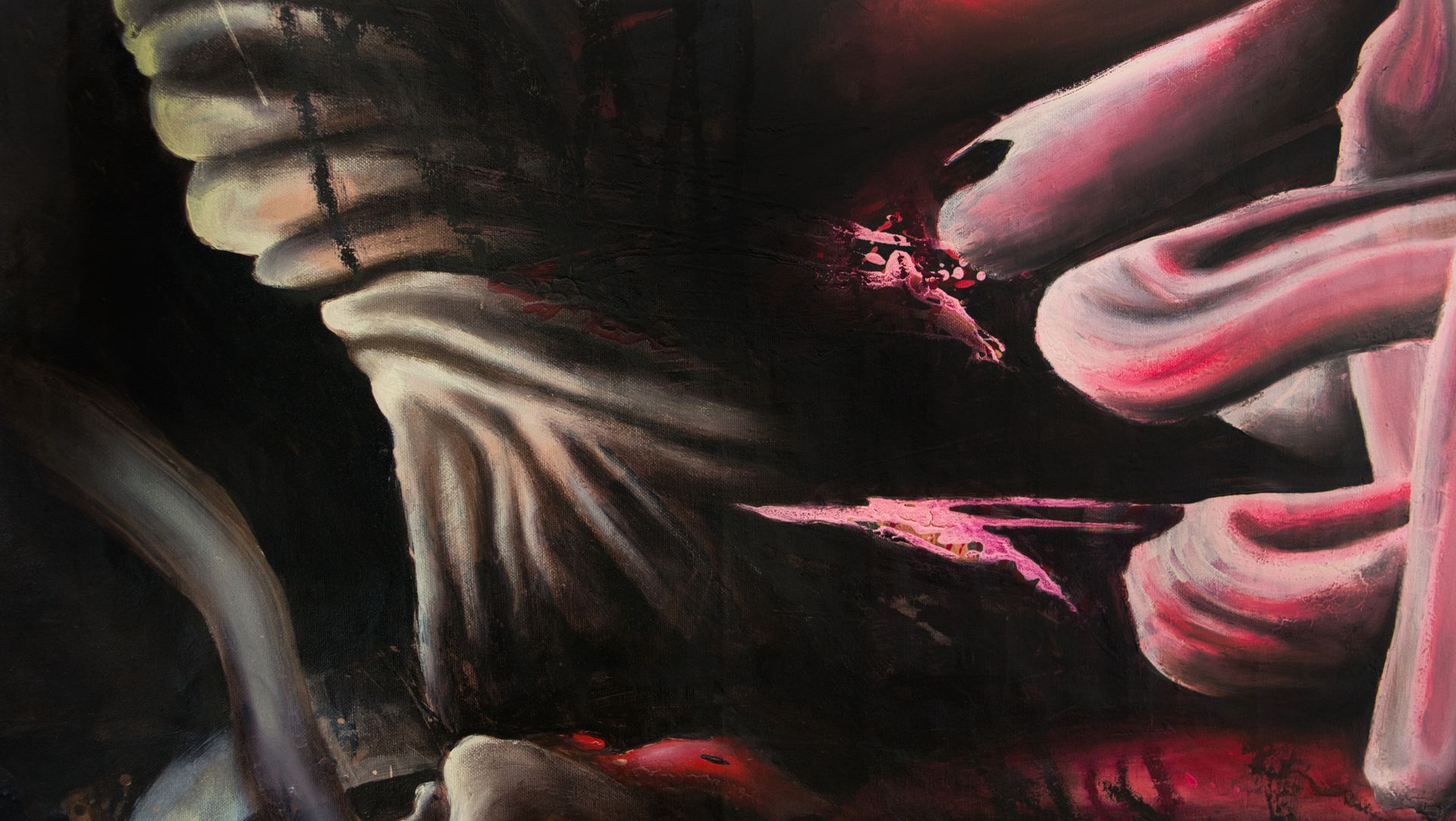 Madame Sidewalk Painting Detail by Lala Drona